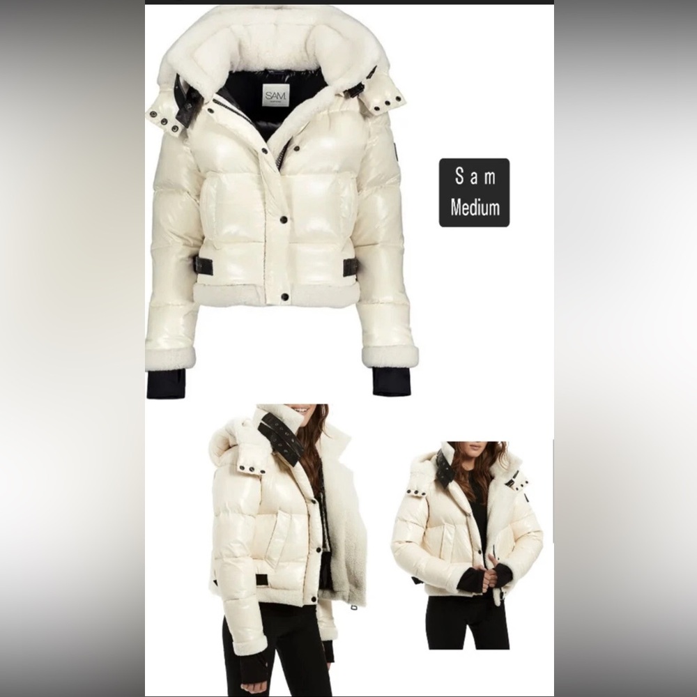 NWT SAM NY Ryan Shearling Down Puffer Ski Jacket L